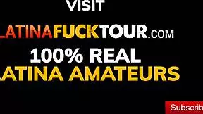 Latina teen sucks and fucks huge cock in homemade POV