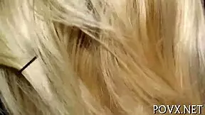 Hairy pussy teen receives blowjob and cumshot in pov hardcore scene