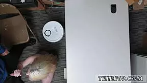 police officer ties up gagged thief