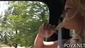 Hairy pussy teen receives blowjob and cumshot in pov hardcore scene