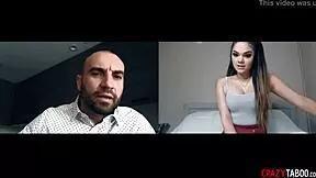 dad punishes petite stepdaughter by making her spank herself with monster cock 😈