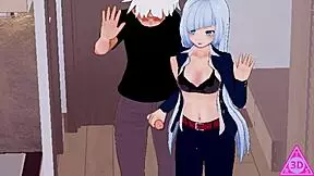 koikatsu miwa from jujutsu kaisen has sex with blowjob, handjob, riding, and cumshot uncensored