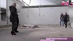 A German public foursome with a live couple making love in a deserted area