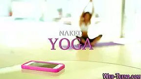 flexible teen 18+ explores her body