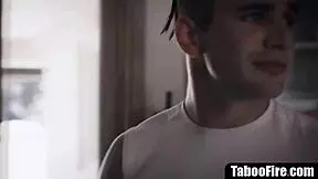 Who gets stepmom’s pussy first, stepbrother or stepsister in this family taboo?