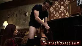 brazilian teen 18+ experiences rough anal bondage for the first time, excited with short red hair