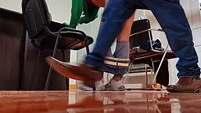 I spied on sexy babe in lingerie getting cumshot in hidden cam at work nataly delpech