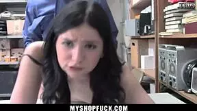 Shoplifting teen gets blowjob and doggystyle in loss prevention office