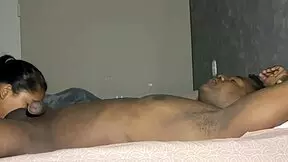 Oral sex before sleep with big black cock