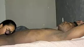 Oral sex before sleep with big black cock