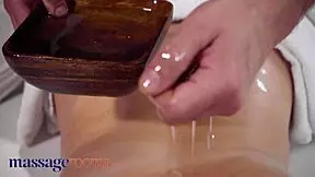 Massage room's innocent czech nymph little 18+ eliss rides passionately in erotic oil-soaked sex