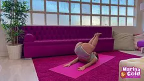 Slutty Shorts Yoga Teacher Gets Railed Free Use While Stretching