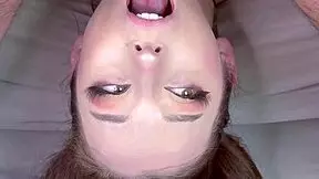 Beautiful European Teen With Pigtails Getting Facefucked Balls Deep Throatpie Cumshot.