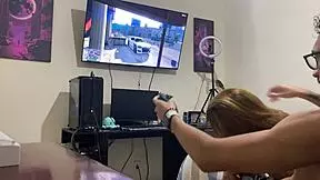 Sucking him during video game