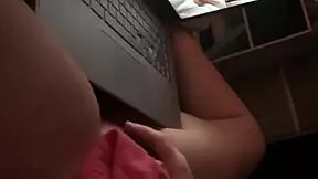 Busty Babe Fingering Herself Watching Steamy Porn