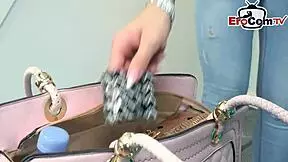 wow, this german thin blonde with small tits makes outdoor porn with her friend and cums in mouth!