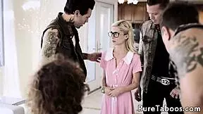 yo, this petite teen got wild in a filthy foursome