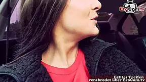 casual car pickup with skinny german teen 18+ for public fun