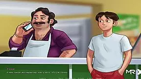 Summertime saga: teen masturbates to uncensored hentai porn