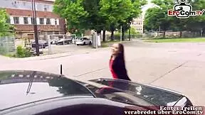 casual car pickup with skinny german teen 18+ for public fun