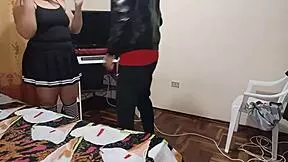 spy on stepsister undressing, masturbate to her big ass, then fuck her?