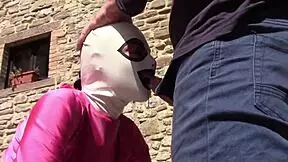 laura in pink outfit sucks big cock outdoors