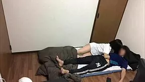 Japanese Couple Sneaks Kinky Bedroom Action While Kids Away