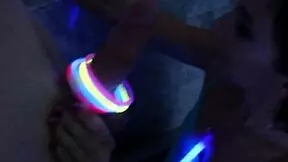 That inked teen tugs cock in POV outdoors, so close up.