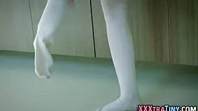 little blonde teens suck in group threesome