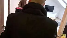 gentleman pays hard for teen lady's blowjob