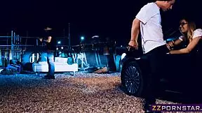 nerdy blonde student double penetrated