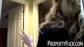 Pervert with camera interacts with hot real estate agent in private