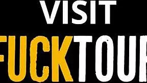 dumb whore brunette gets cum load on face after deep throat