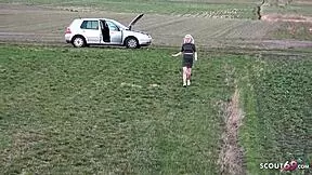 I’m a German student, fucked by a hunter for car help outdoors