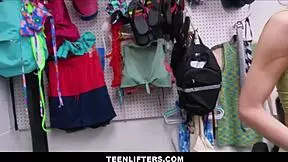 Skinny teen 18+ Nadia Noja caught shoplifting cell phone, gets fucked by officer in freedom deal