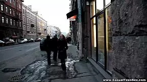 Chloe, the casual teen, says, 'Want me to lick your shaved pussy and suck your cock for a cumshot?'