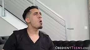 does this teen suck my big cock?