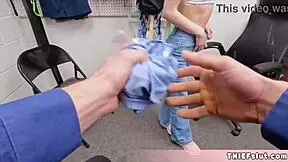 cute teen 18+ demi hawks caught shoplifting and now its time for her tiny 18+ pussy to get punished