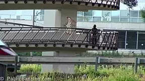 public street orgy with young blonde teen in broad daylight