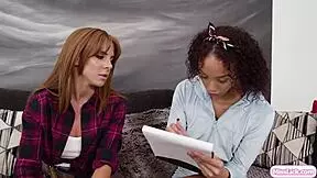 redhead babe licks ebony pussy