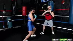 Fit brunette teen 18+ licks pussy fingering big ass