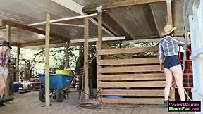 Cowgirl teens just riding dick like pros. These BFFs get wild outdoors in hardcore high-definition action.