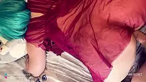 Gf Browses Tiktok While I Enjoy Her Pussy Green-Haired Cutie With A Round Ass