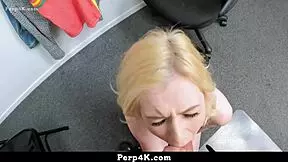 the security officer nails the small tits teen shoplifter in office 😏