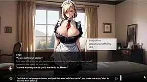 Obedient big tits blonde maid Anya Ai in deepthroat cosplay. Bent over for anime roleplay?