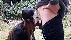I can't believe this outdoor blowjob and anal with latina teen on monster cock