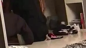 young slut giving interracial blowjob in the dorm 😏