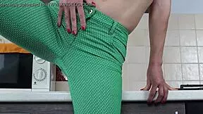 Russian Girl Sasha Bikeyeva Teases and Pees Through Pants