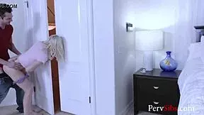 stepsister chloe cherry repays debt with riding in the garage, got caught!