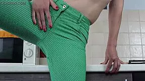 Russian Girl Sasha Bikeyeva Teases and Pees Through Pants